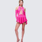 Aletheia Pink Lace Strap Detail Romper