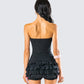 Aloa Black Bow Jersey Tube Top