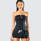 Aloa Black Bow Jersey Tube Top model front