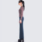 Alyson Grey Mesh Long Sleeve Top