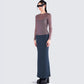 Alyson Grey Mesh Long Sleeve Top