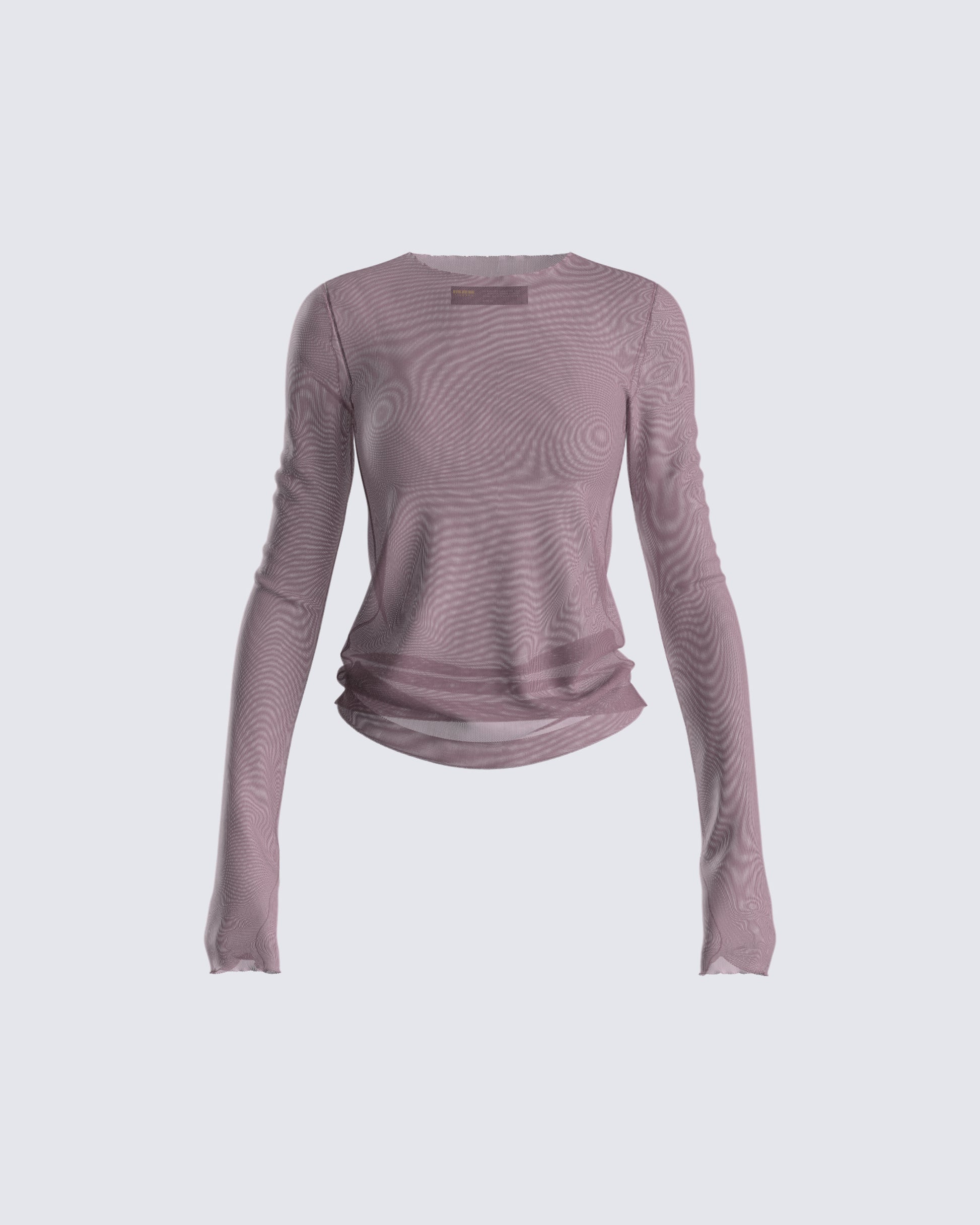 Alyson Grey Mesh Long Sleeve Top 3d product front
