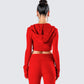 Alyssa Red Knit Cropped Jacket