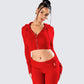 Alyssa Red Knit Cropped Jacket