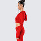 Alyssa Red Knit Cropped Jacket