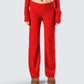 Alyssa Red Knit Pant model front