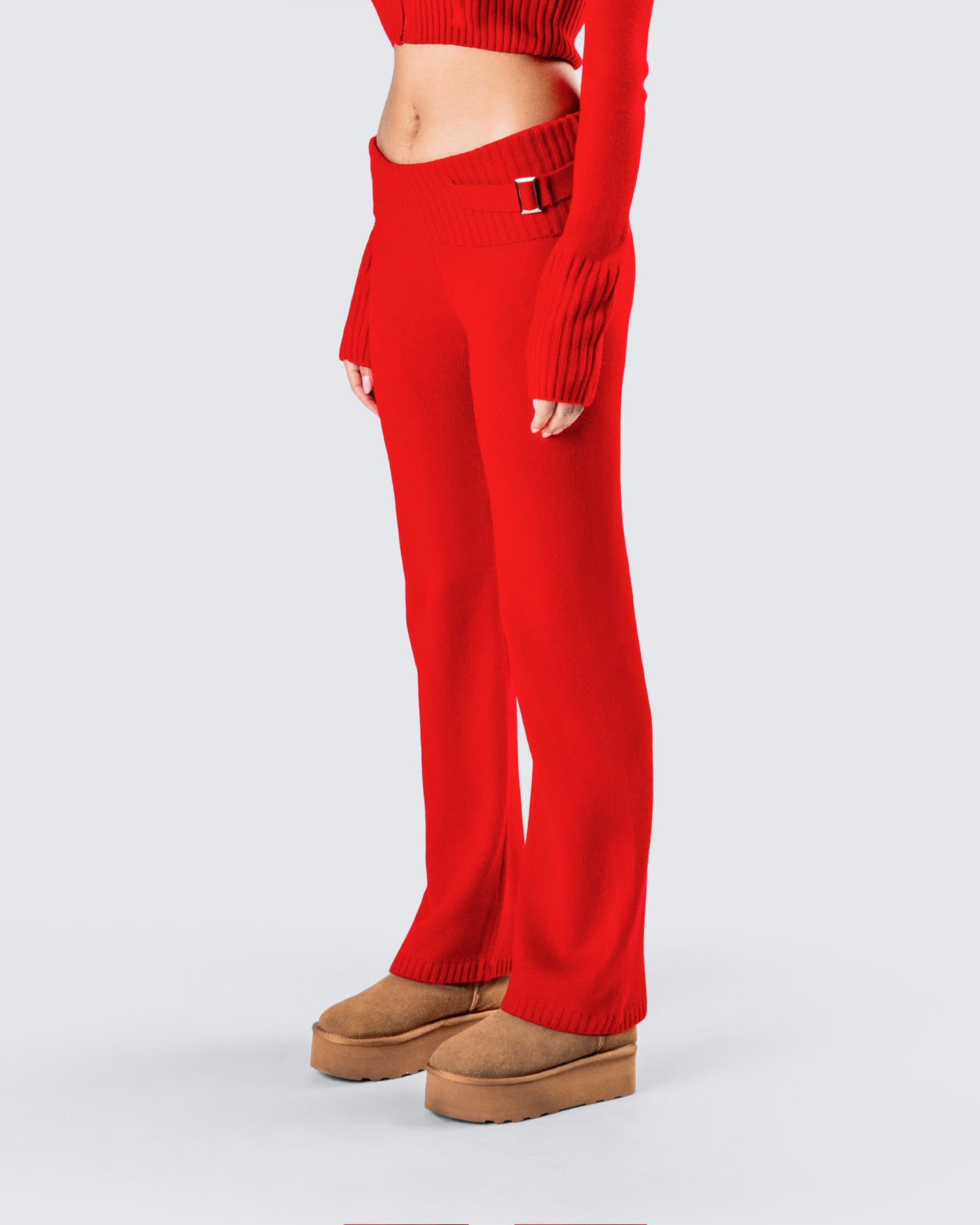Alyssa Red Knit Pant