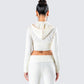 Alyssa White Knit Cropped Jacket