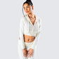 Alyssa White Knit Cropped Jacket