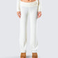 Alyssa White Knit Pant model front