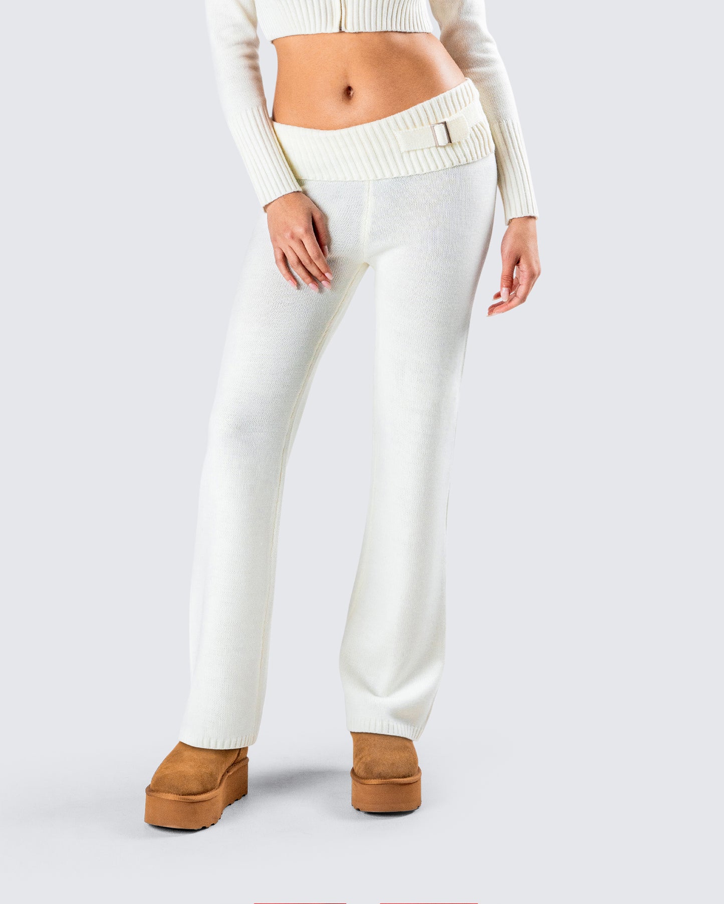 Alyssa White Knit Pant