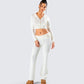 Alyssa White Knit Cropped Jacket