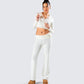 Alyssa White Knit Pant
