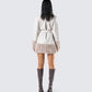 Amadee Ivory Vegan Leather Coat