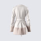 Amadee Ivory Vegan Leather Coat