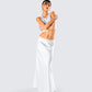 Amalie White Satin Maxi Skirt