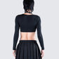 Amara Black Square Neck Top