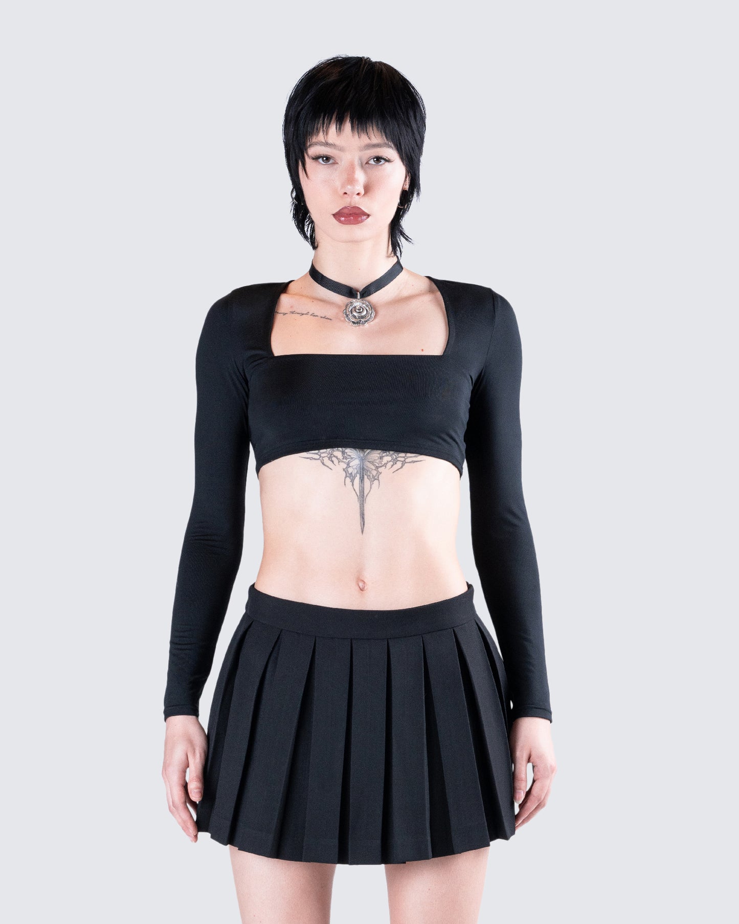 Amara Black Square Neck Top