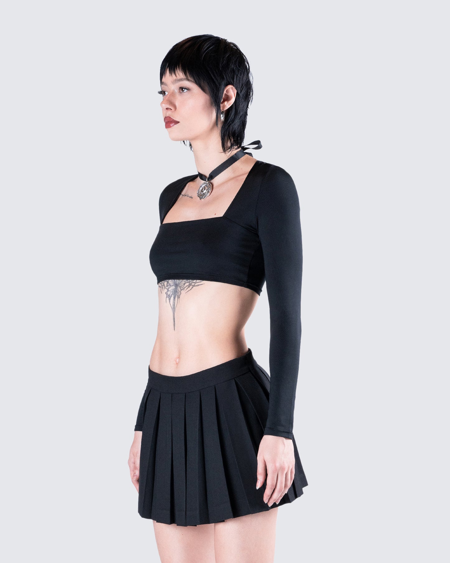 Amara Black Square Neck Top