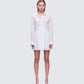 Amara Ivory Mini Shirt Dress model front
