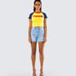 Amber Denim Set model front