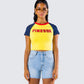 Amber Yellow Jersey Graphic Top model front
