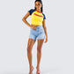 Amber Yellow Jersey Graphic Top