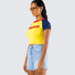 Amber Yellow Jersey Graphic Top
