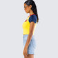 Amber Yellow Jersey Graphic Top