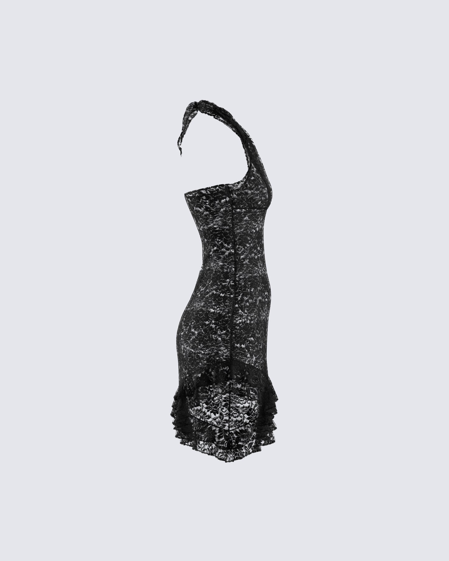 Ambra Black Lace Halter Dress