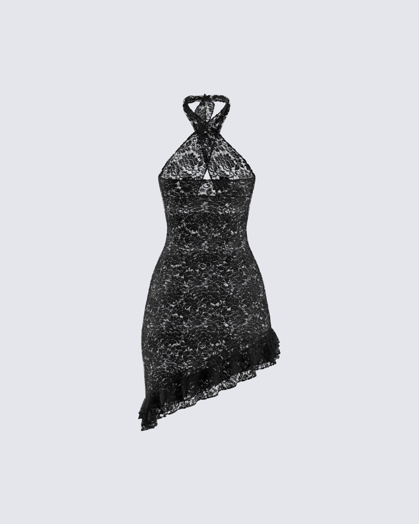 Ambra Black Lace Halter Dress