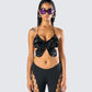 Amelie Black Butterfly Top model front