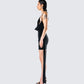 Amelie Black Draped Mini Skirt
