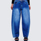 Amets Blue Denim Barrel Leg Jean model front