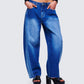 Amets Blue Denim Barrel Leg Jean