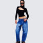 Amets Blue Denim Barrel Leg Jean
