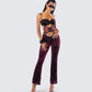 Ami Purple Velvet Burnout Jumpsuit