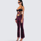 Ami Purple Velvet Burnout Jumpsuit