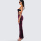Ami Purple Velvet Burnout Jumpsuit