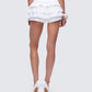 Amia White Ruffle Bloomer Micro Skort