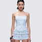 Amielle Baby Blue Hand Beaded Top model front