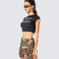 Amity Black Taurus Graphic Top