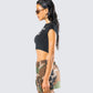 Amity Black Taurus Graphic Top
