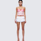 Hali Pink Lace Up Ruffle Set model front