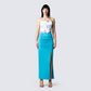 Annalise Blue Multi Corset model front