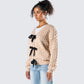 Andra Beige Bubble Knit Cardigan