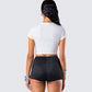 Anela White Jersey Graphic Top