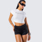 Anela White Jersey Graphic Top