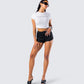Anela White Jersey Graphic Top