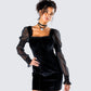 Anja Black Velvet Mini Dress